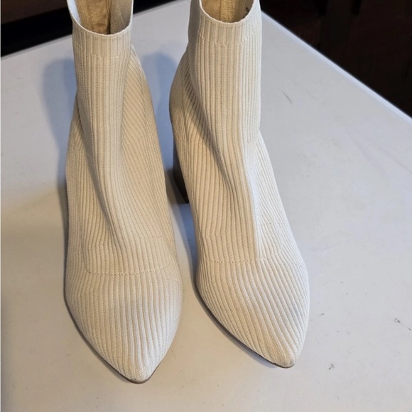 Steven New York By Steve Madden Ankle Booties Women 10M Neta Cream Knit Excellen - Picture 6 of 13